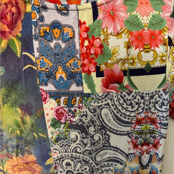 Johnny Was Multicolor Patchwork Top - Picture 4 of 4